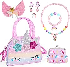 Adeokay Unicorn for Girls 2-10 Years, Toys and Gifts, Bag with Jewelry Sets and Accessories