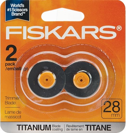 Fiskars Rotary Trimmer Titanium Blades 2/Pkg-28mm Straight
