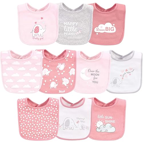 Luvable Friends Unisex-Baby Interlock Cotton Drooler Bibs