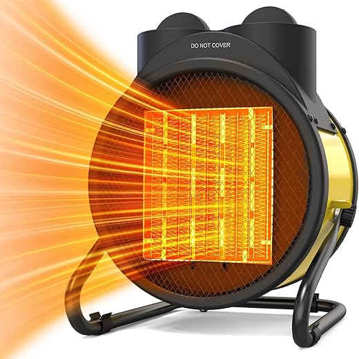 Outdoor Heaters for Patio, Outdoor Heater with Overheat Protection, 3S Fast Heating Portable 1500W Electric Garage Heater, Portable Patio Heaters for Space, Greenhouse