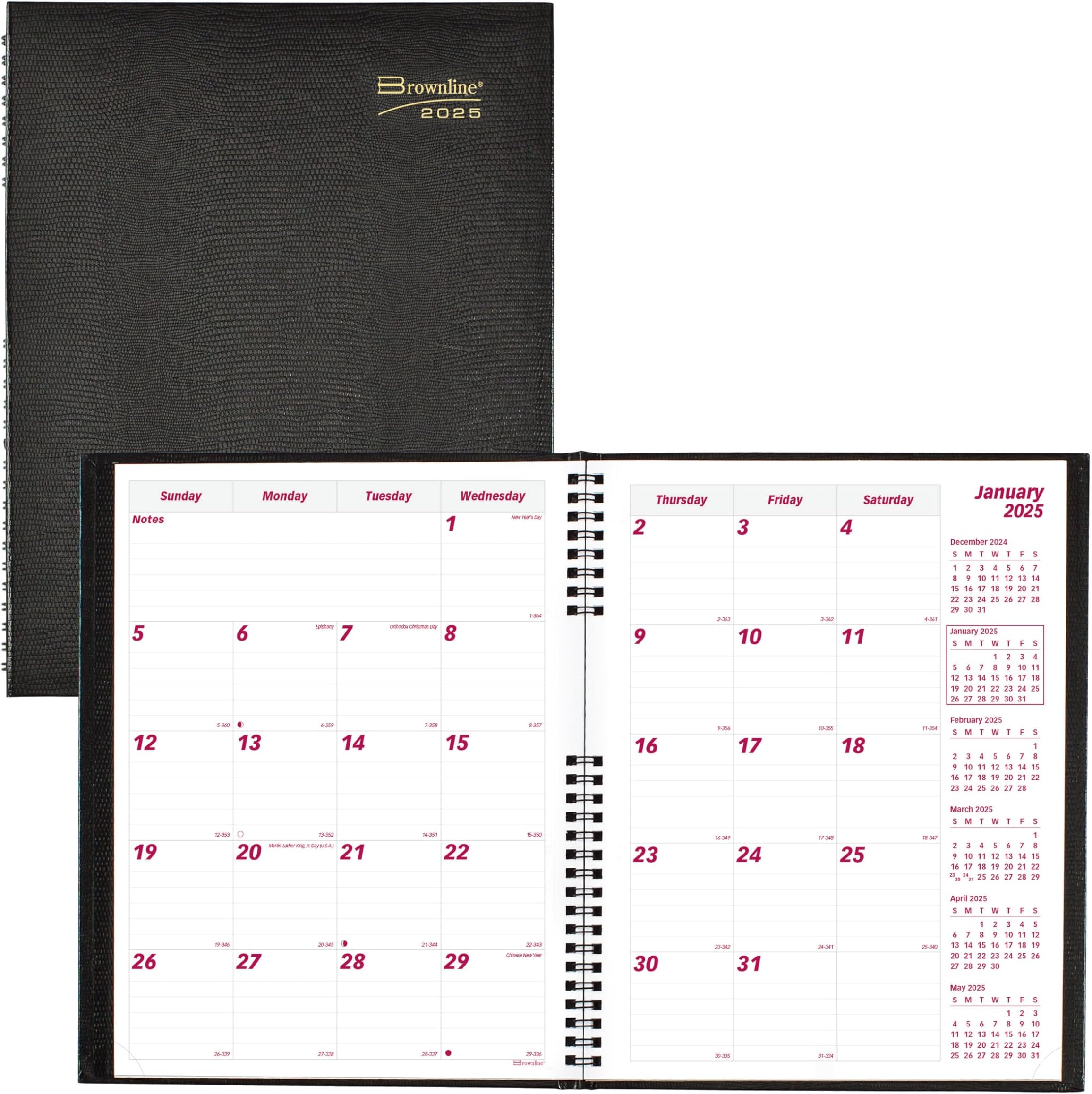 Brownline® 2025 CoilPro™ Monthly Planner, 14 Months, December 2024 to ...