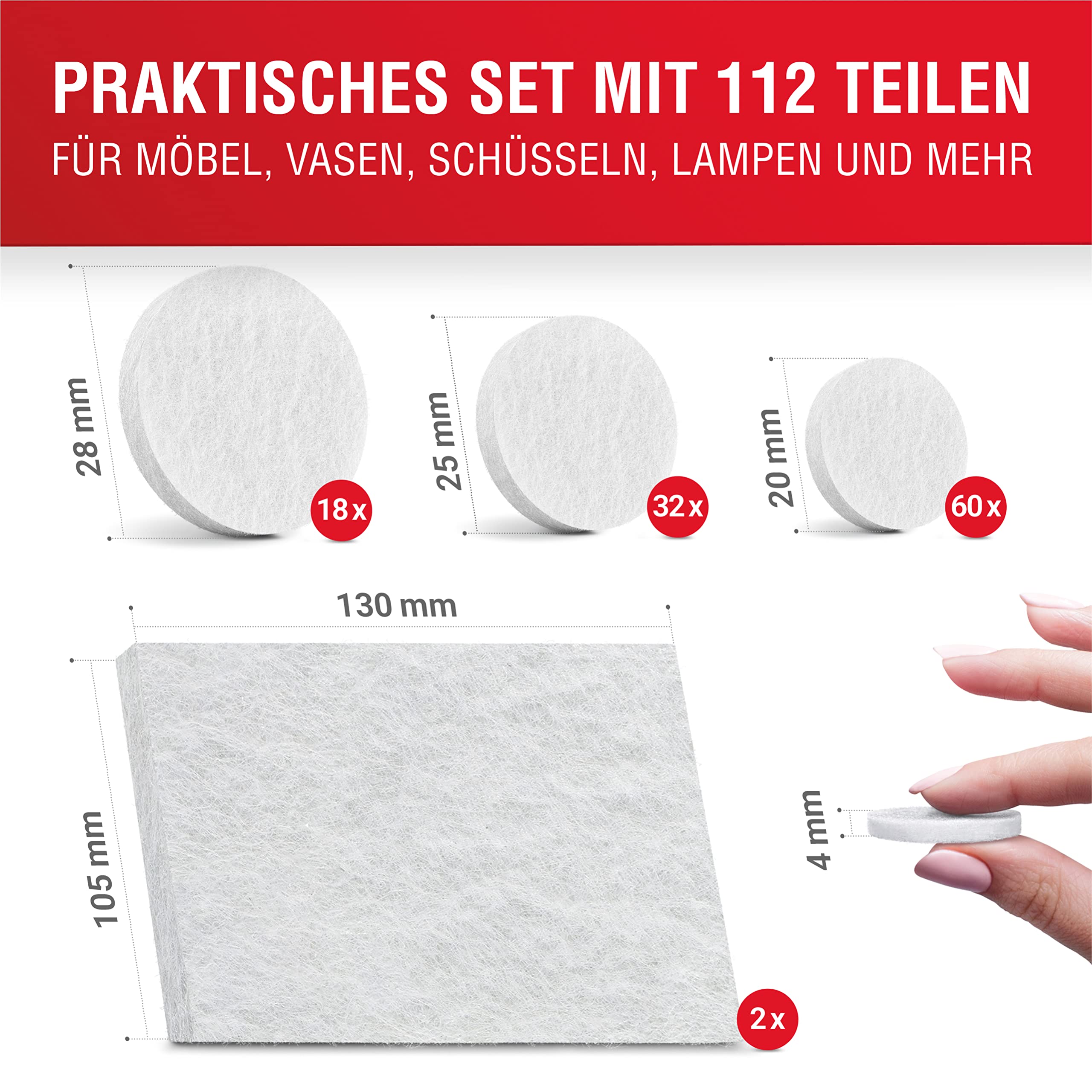 50 stuks viltglijders, stoelbekleding, stoelglijders, meubelglijders