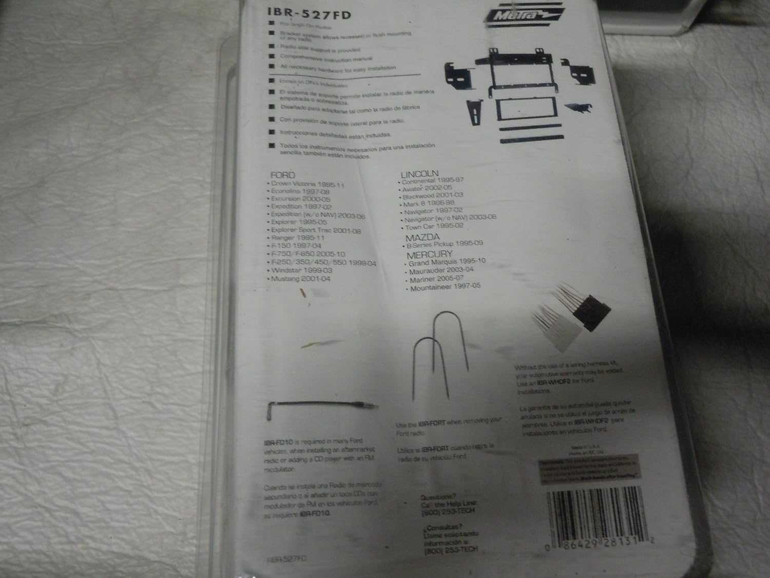 Metra IBR-527FD - ISO DIN Installation Kit for Most 1995 and Later Ford Vehicles - Black