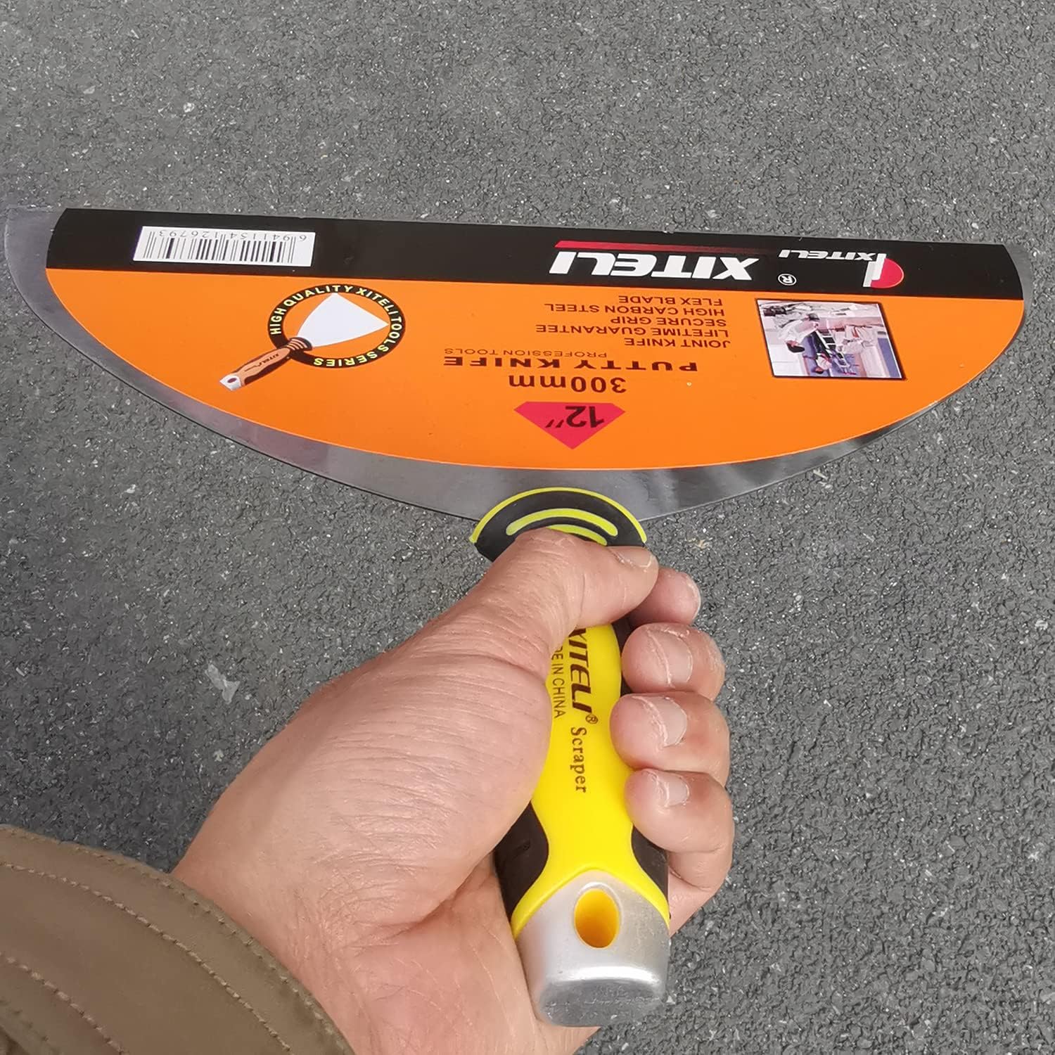 Großer Spachtelschaber, 30,5 cm, Spachtelmesser mit ergonomischem Kunststoffgriff zum Abkleben von Farbe, Wand, Bodenfliesen, Metallspachtelwerkzeug, Messer, Entferner für Holz, Tapetenschaber