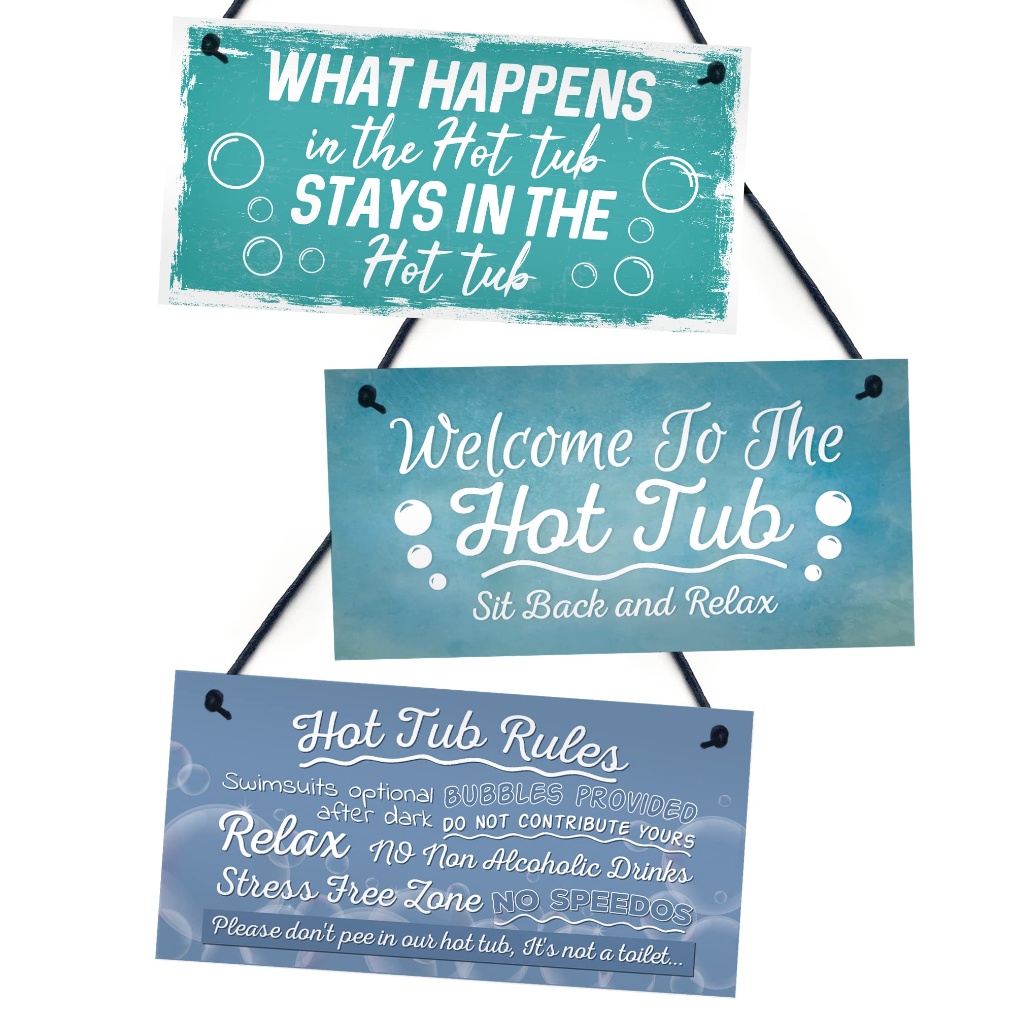 Red Ocean Hot Tub Signs For Outside 3 Pack Of Hot Tub Sign Garden Plaque Wall Door Sign Summerhouse Sign