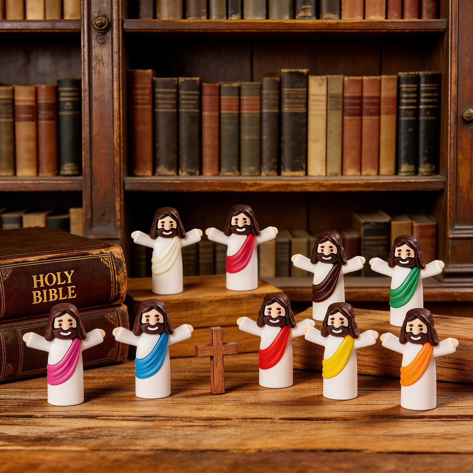 Easter 60pcs Mini Jesus Figures, Little Figures Jesus Loves You Bulk Figurine, Multicolor Mini Figure to Hide Christian Gifts, Christian Gifts for Women for Church Baptism Activities Party Supplies - 5