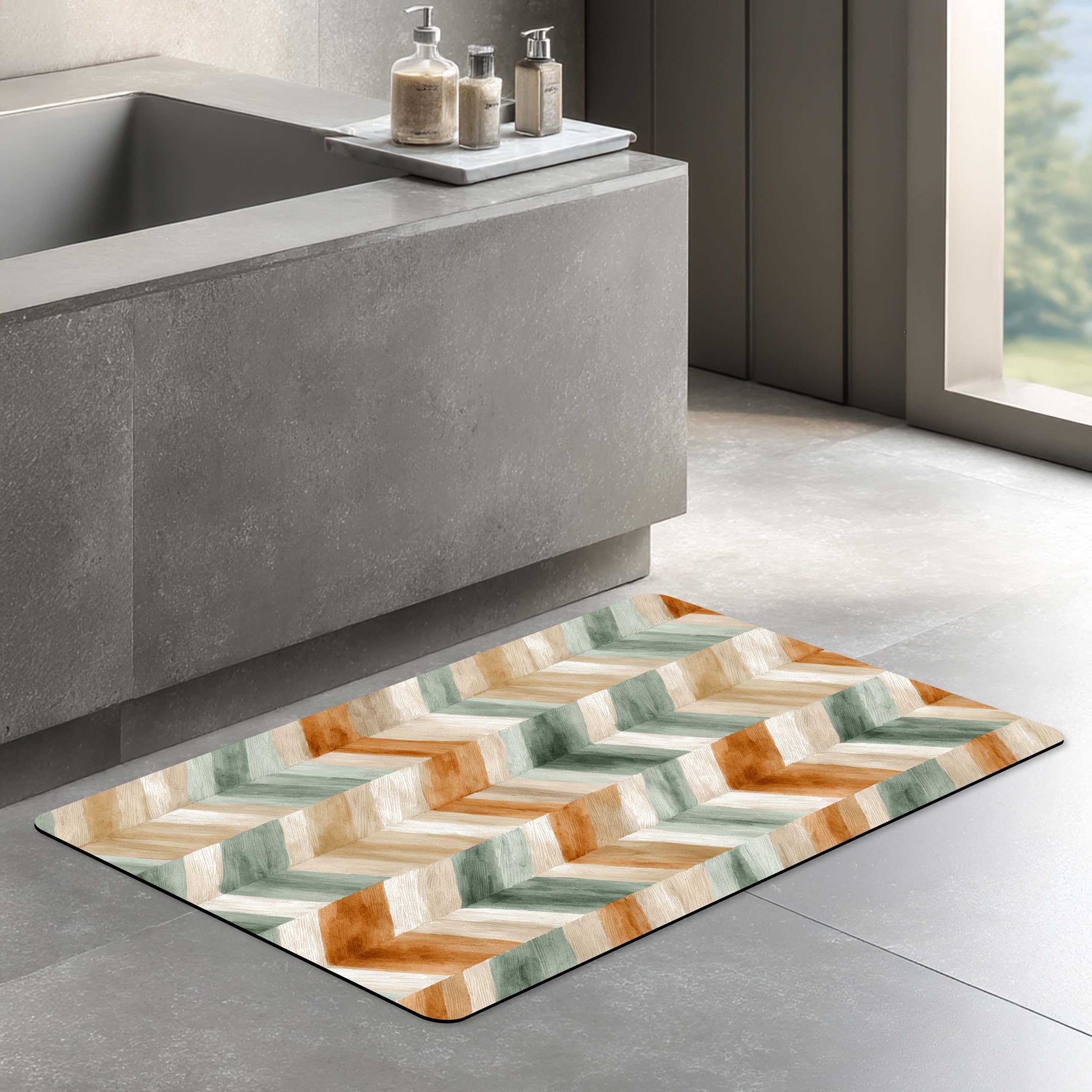 Galicha Bath Mat - Quick Dry Floral Blue -17