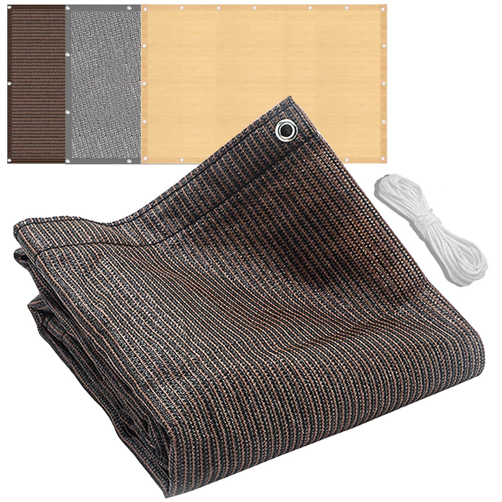 Voile d'ombrage imperméable Recu Sun marron 4x6m pour jardin et balcon