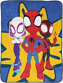 Jay Franco Marvel Spidey and His Amazing Friends Team Spidey Throw Blanket - Measures 46 x 60 inches, Kids Bedding - Fade Resistant Super Soft Fleece (Official Marvel Product)