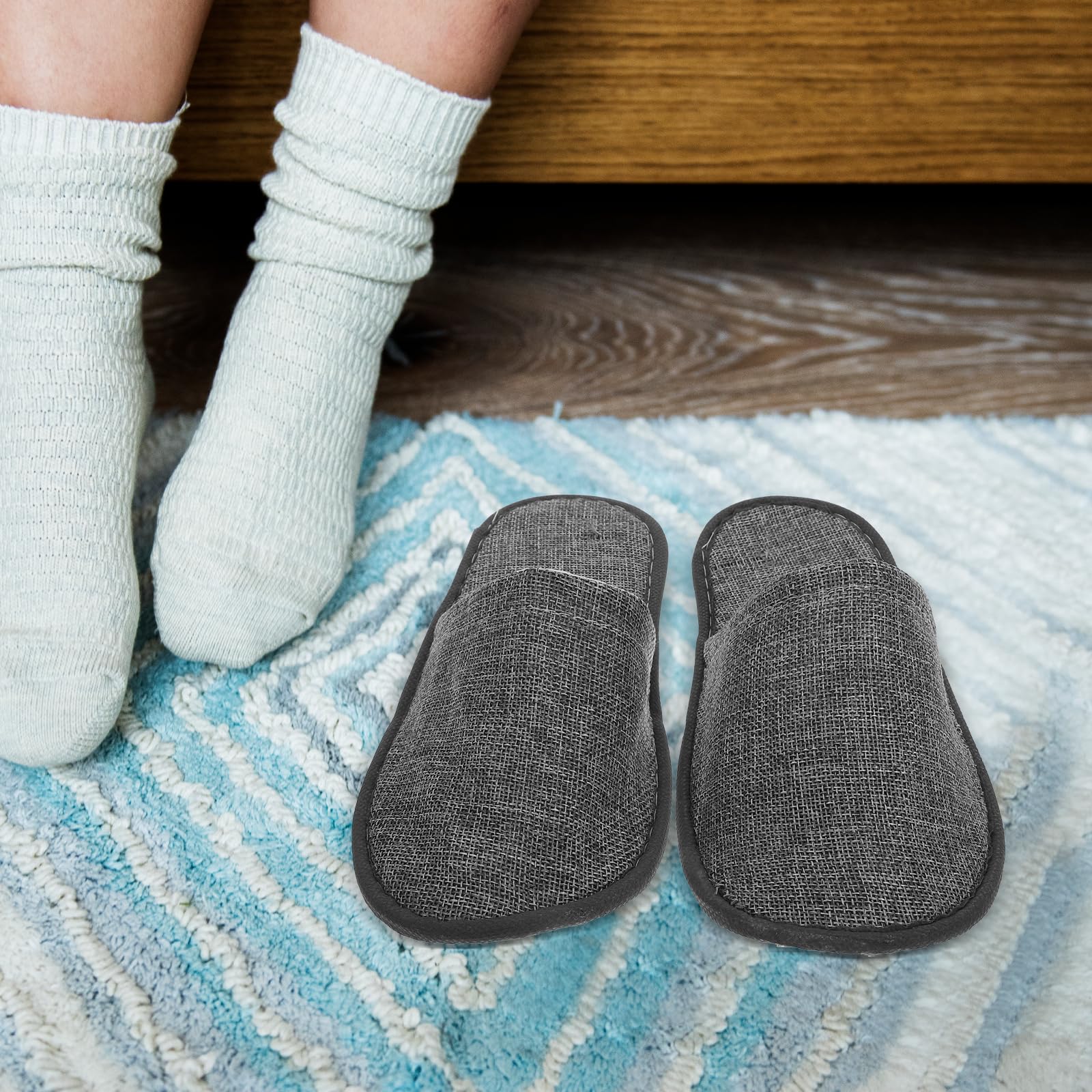 Healifty Pantofole usa e getta per hotel, comode, unisex, per viaggi, matrimoni, feste nuziali, colore grigio, 20 pezzi
