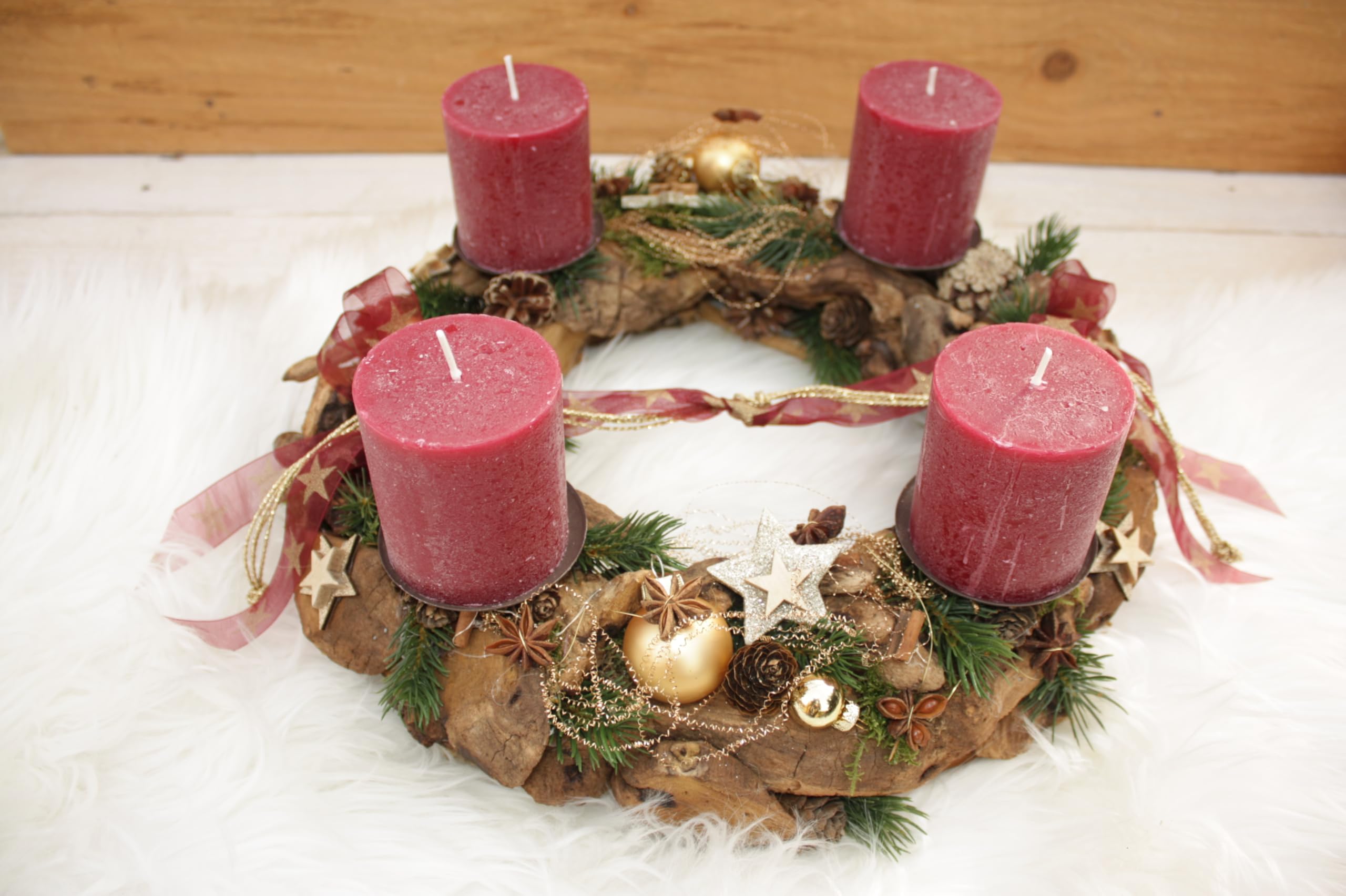 Adventskranz D40cm Altrot haltbar