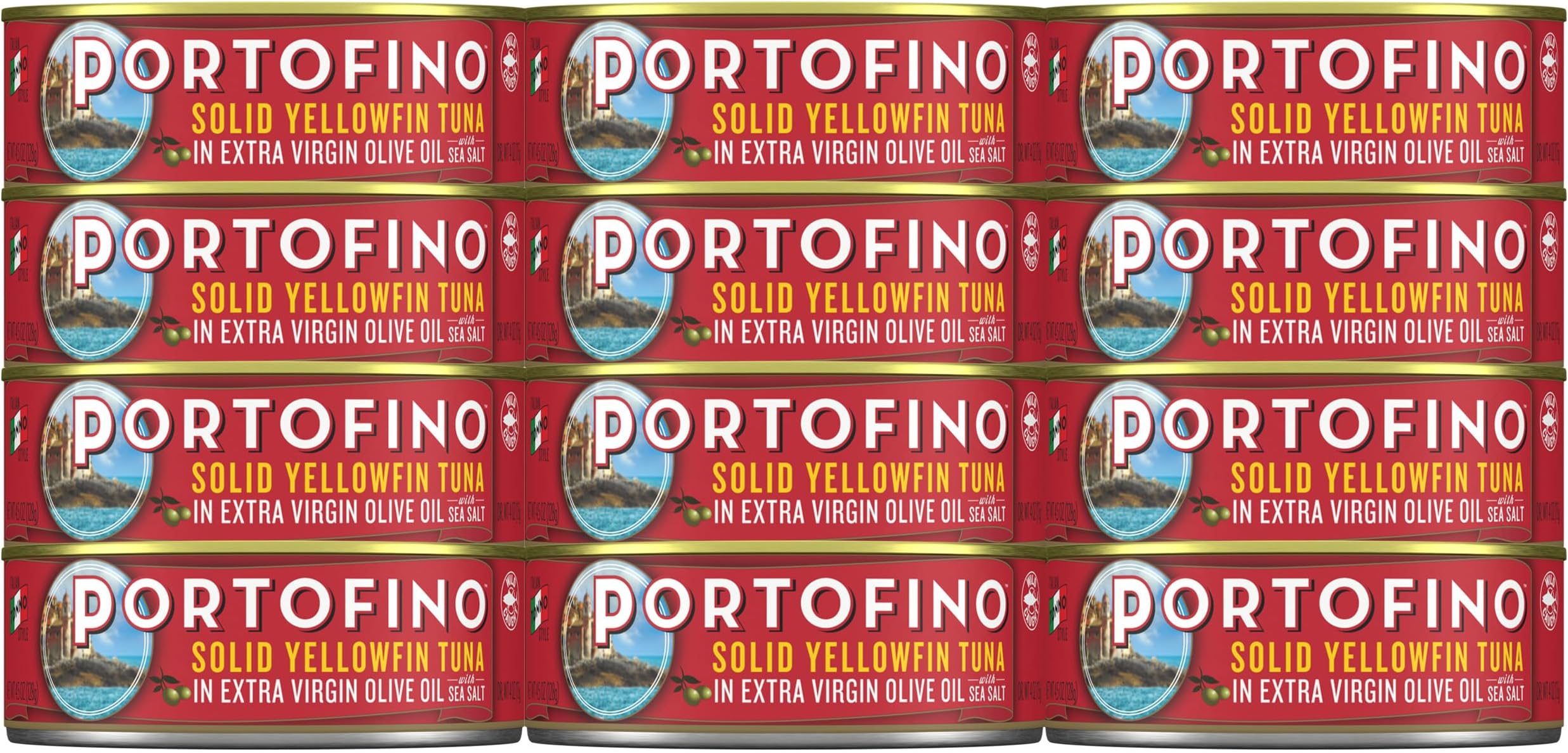 Portofino Solid Yellowfin Tuna In Extra Virgin Olive Oil - 4.5oz Can (Pack of 12)