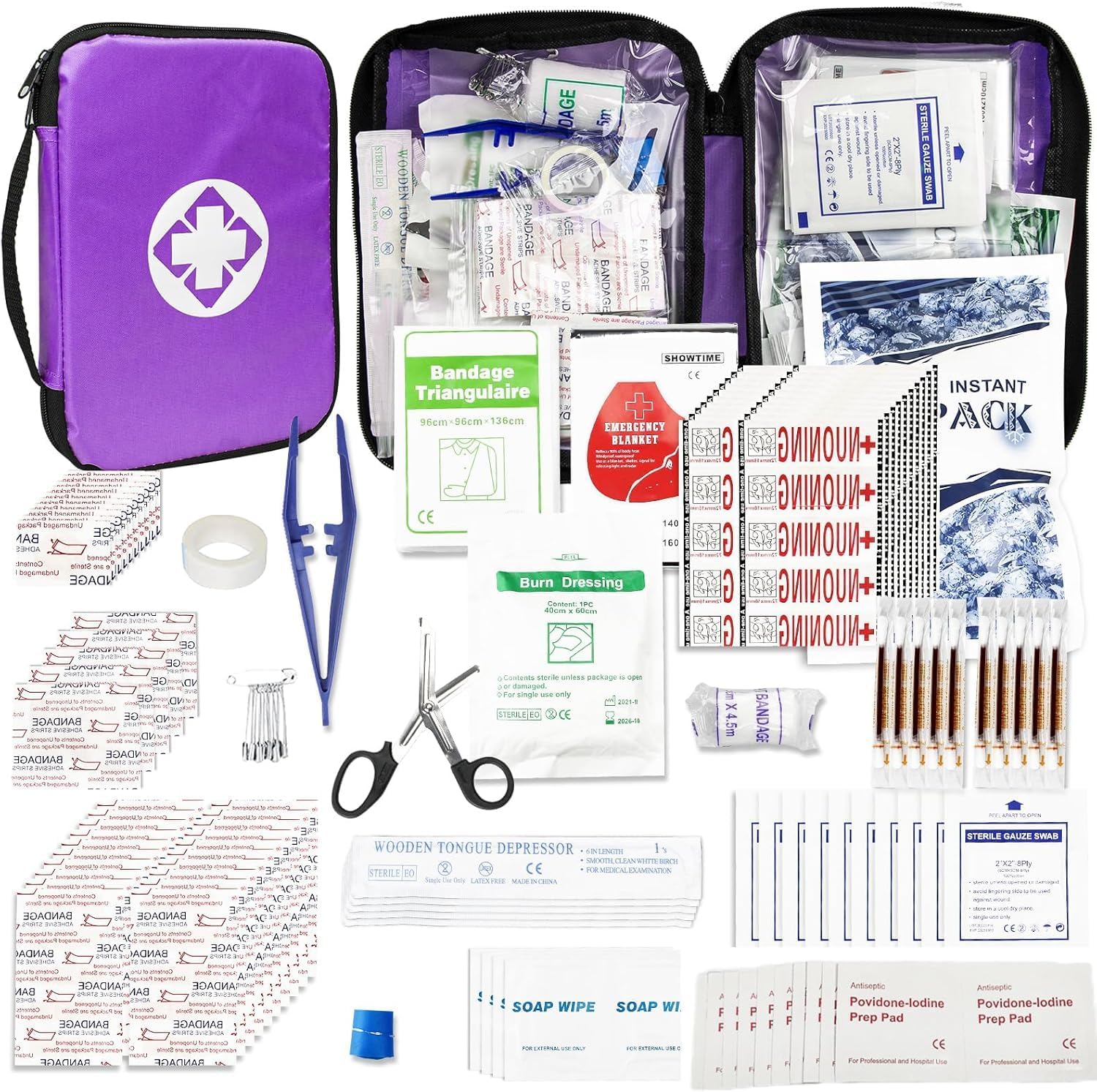 Small-Campact First-Aid Kit-Refill Supplies-Basic Emergency-Essentials – 300PCS Home Essentials Emergency Accident Kits for Businesses Workplace Outside Travel Purple 1st Aid Small-Campact First-Aid Kit-Refill Supplies-Basic Emergency-Essentials – 300PCS Home Essentials Emergency Accident Kits for Businesses Workplace Outside Travel Purple 1st Aid