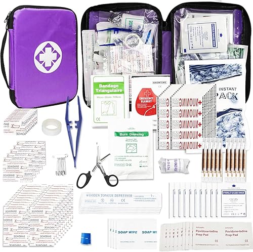 Kit de primeros auxilios para campamento pequeño, suministros de recambio, esenciales básicos de emergencia, 300 piezas esenciales para el hogar,