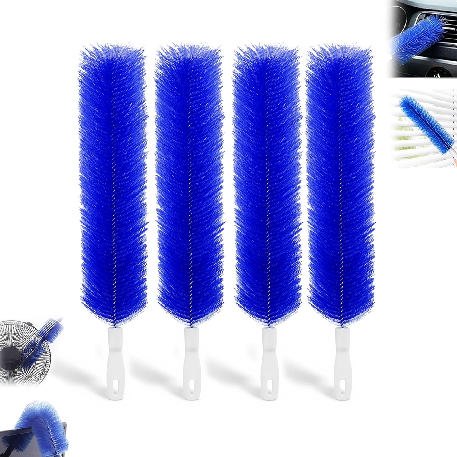 Zqmvxr 4Pcs-B Bendable Microfiber Dust Remover, Reusable Fan Cleaning Brush