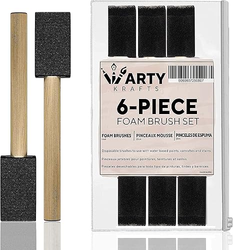 Miniatura 8 de Paquete de 25 pinceles de espuma de alta calidad, cepillo de esponja versátil para trabajos artesanales detallados, ideal para una experiencia