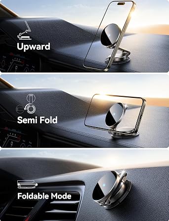 JOYROOM All-Metal MagSafe Car Mount Charger, 15W Mini Magsafe Car Charger for Dashboard, Wireless Car Charger for iPhone 17 Pro Max Plus/iPhone 16 15 14 13 12 Pro Max Plus, Dark Blue