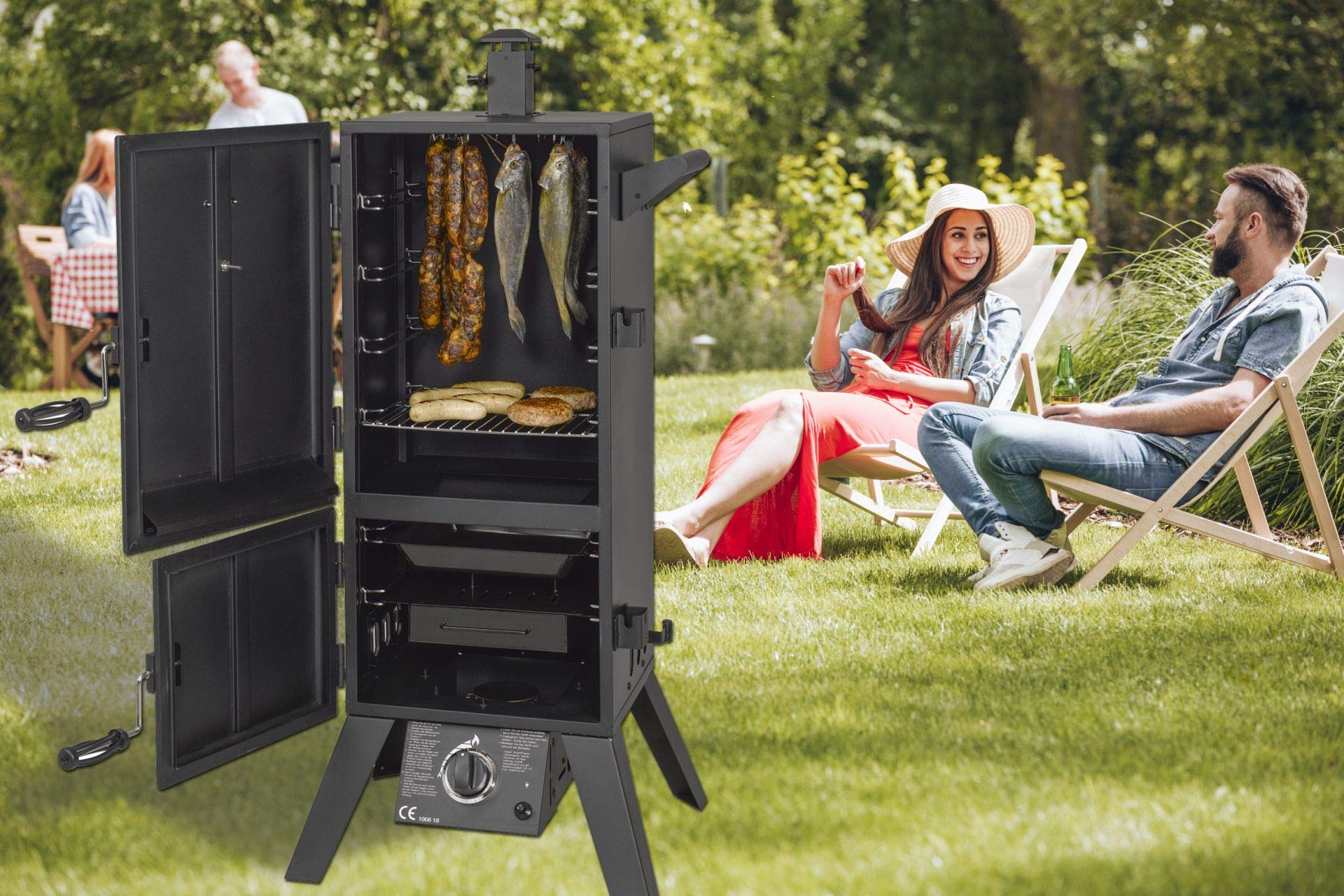 El Fuego® Gasgrill "Portland XL" | inkl. Abdeckhaube | inkl. Gasschlauch und Druckminderer | inkl. Wasserschale & Smokebox | Räuchergrill | Smoker | AY 3172