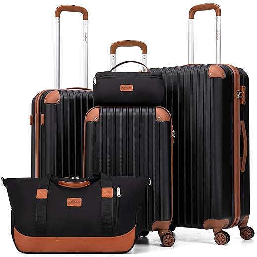 Luggage Sets 5 Piece Suitcases with Wheels, Suitcase Set ABS Hard Case Luggage with TSA Lock Spinner Wheels Durable Travel Luggage