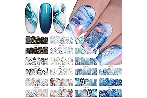 12 Sheets Holographic Nail Art Water Decals: Add a Splash of Shimmer to Your Nails
