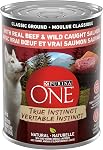 Purina ONE Classic Ground True Instinct Wet Dog Food, Beef & Salmon - 368 g Can (12 Pack)