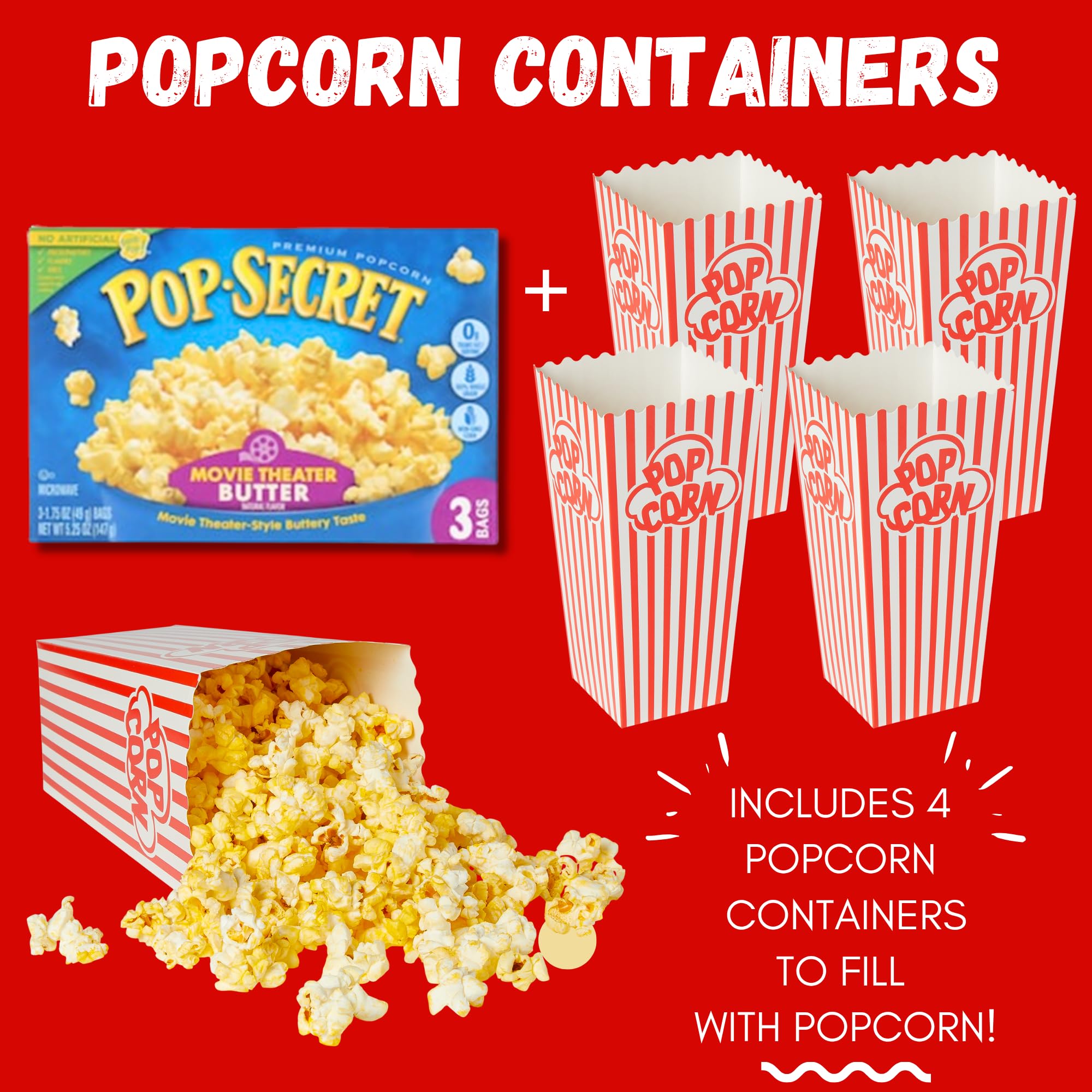 Movie Night Gift Basket – 42-Piece Gift Box with Popcorn, Candy, Snacks & Bingo – Birthdays, Date Night, Family, Kids, Adults, Mom, Dad, Teens, Christmas, Mothers Day, Fathers Day, Raffle & Fundraiser