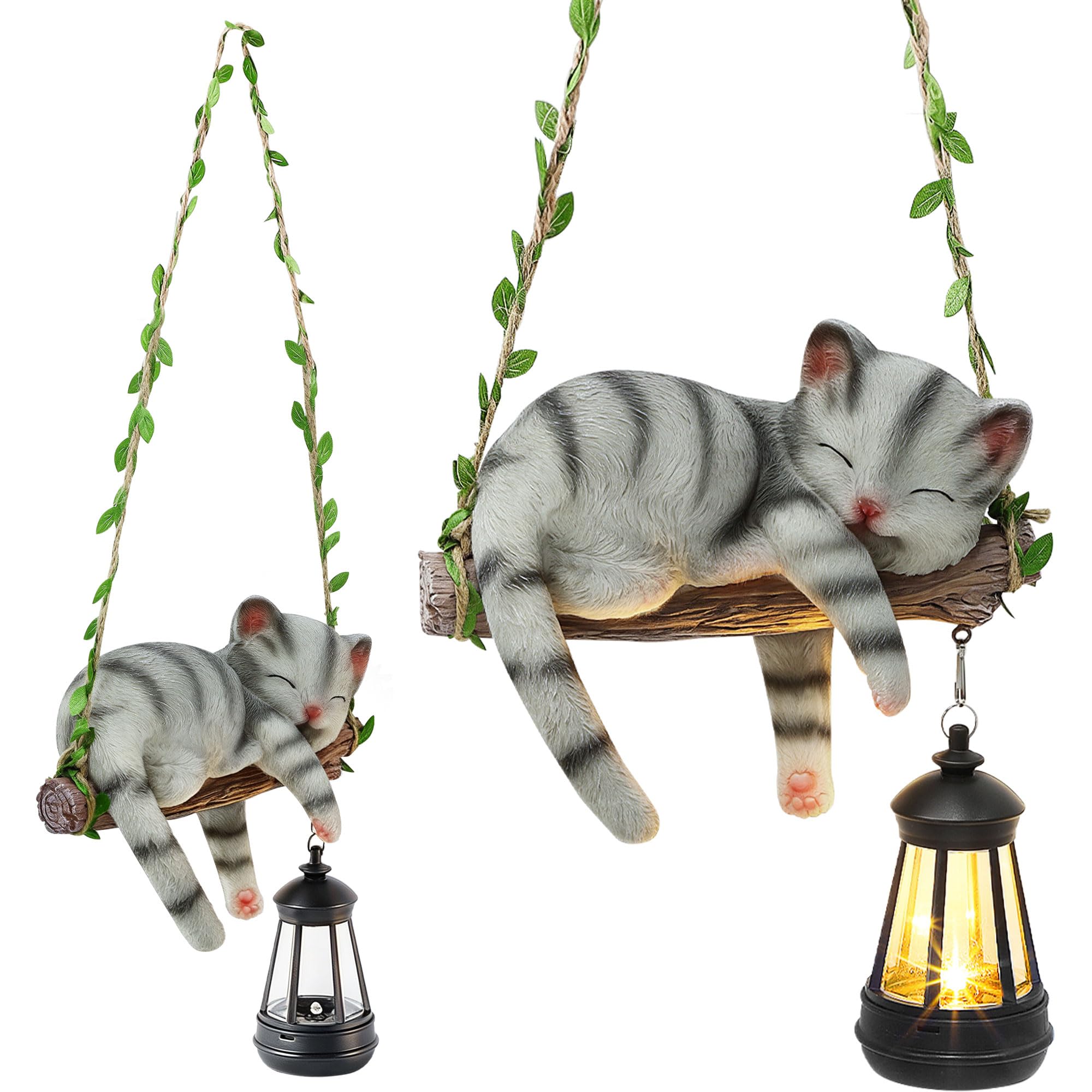 Photo 1 of ZaaYee Solar Cat on Swing Garden Statue