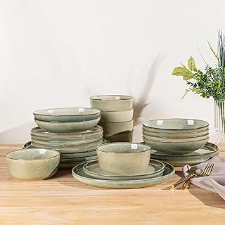 Sponsored You’re seeing this ad based on the product’s relevance to your search query.Learn more about this advertisement GBHOME Stoneware Crockery Set for 6 People, Ceramic Plates & Bowls Set with Reactive Glaze, Extremely Chip & Crack Resistant, Dishwasher & Microwave Safe, Modern Service Set
