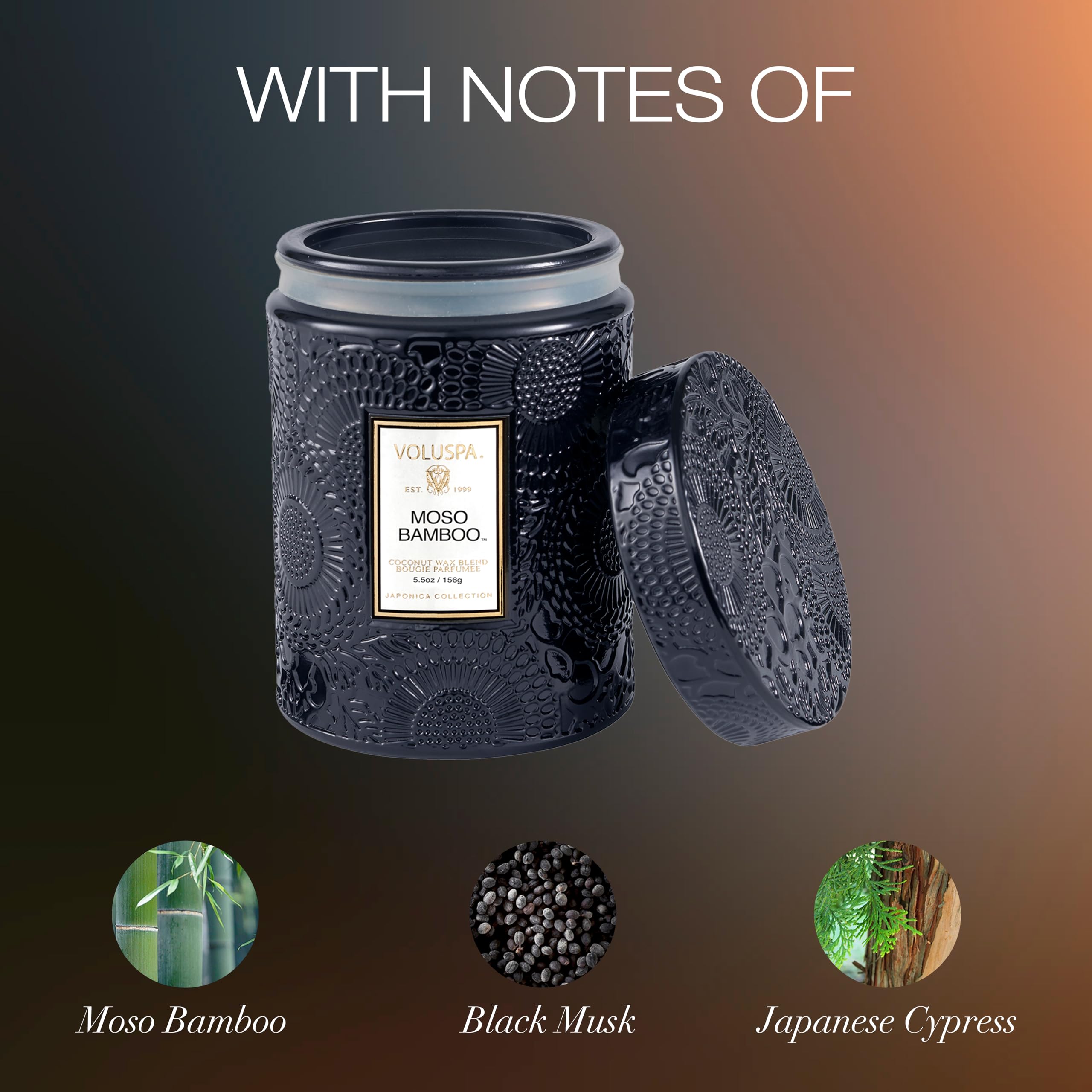 Amazon.com: Voluspa Moso Bamboo, Small Candle Jar, 5.5 oz, 50 Hour