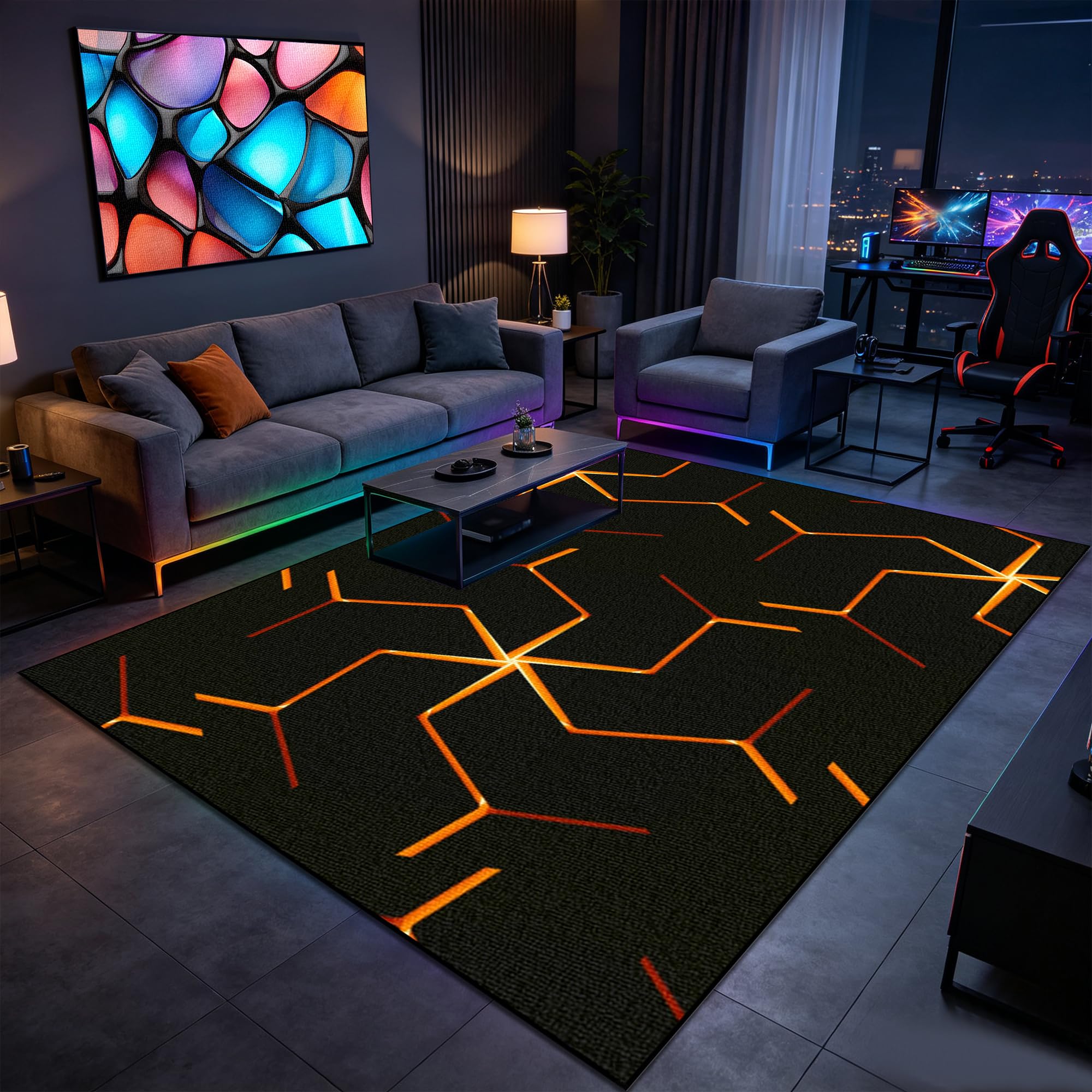 Tapis antidérapant intérieur contre les rayures de fauteuil pour chambre gaming et salon