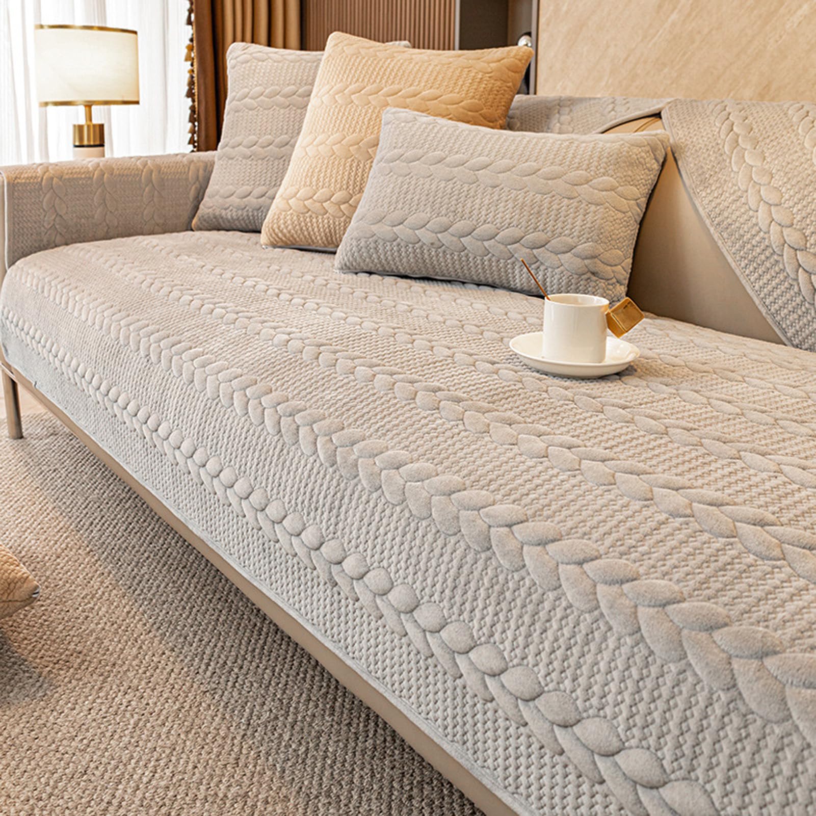 Housse de coussin de canapé en velours universelle pour protection de meubles d'angle
