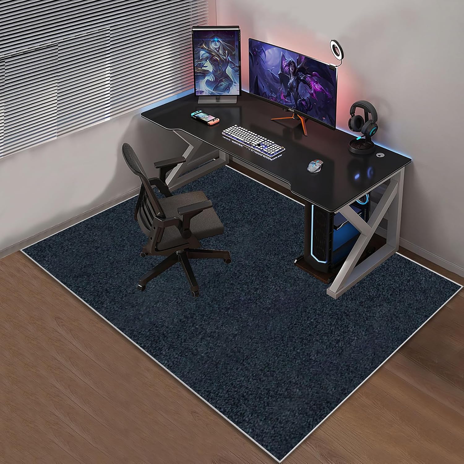 Gaming and Office Chair Mat for Hardwood Floors Non Slip Backing Floor Protectors 150 x 170 cm