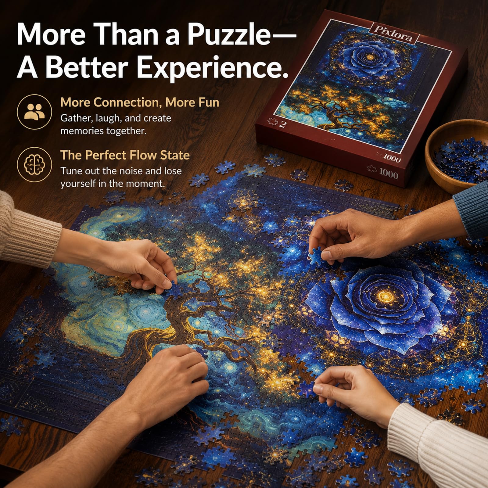 Amazon | Pixlora 1000ピースパズル 大人用 植物と宇宙の植物をテーマ