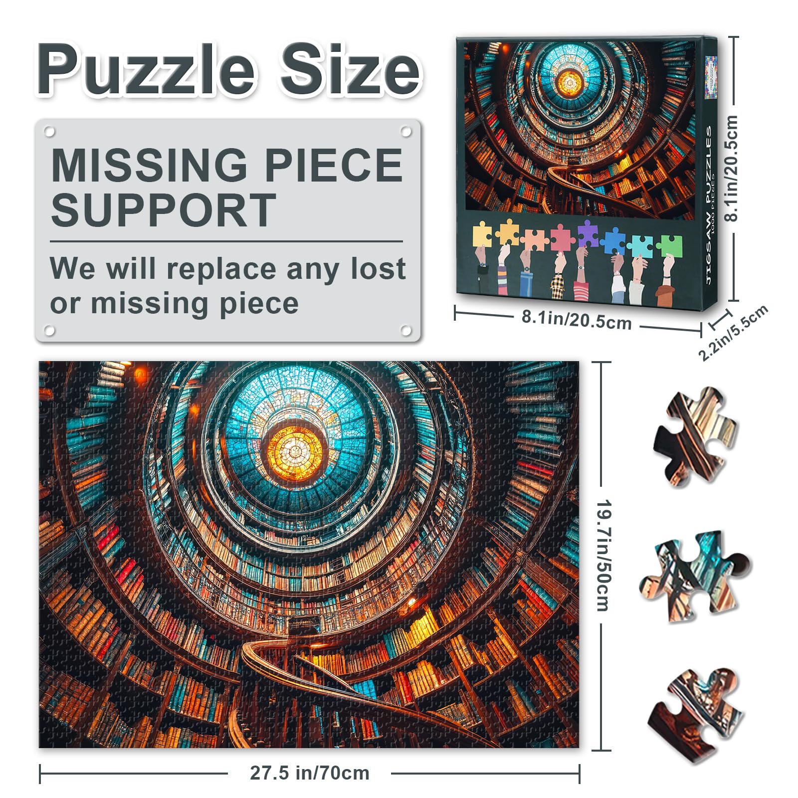 A Grand Classical Library Puzzles for Adults 1000 Pieces - Image 3
