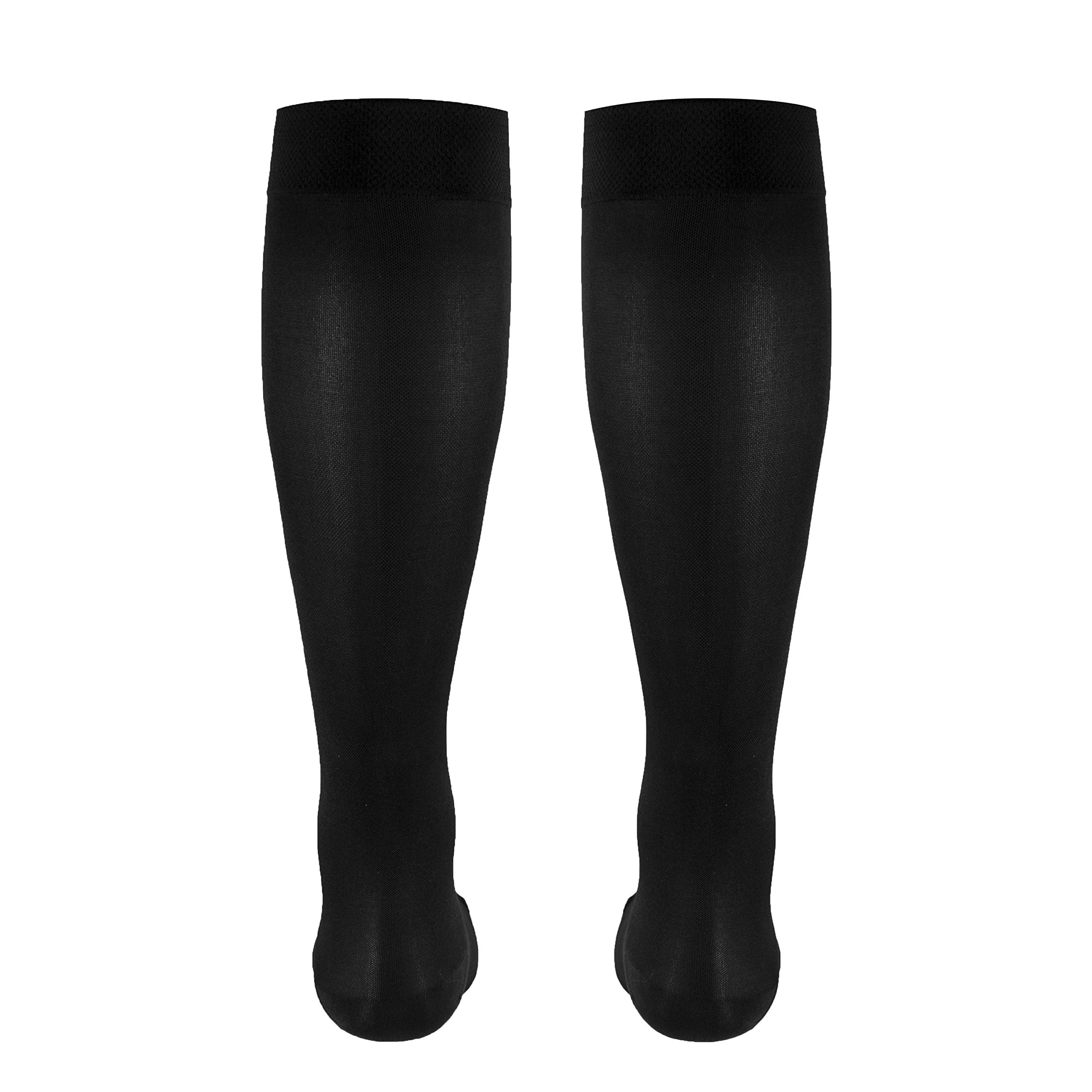 Truform Women's Compression Stockings, 20-30 mmHg, Knee High Length, Closed Toe, Opaque, Black, X-Large