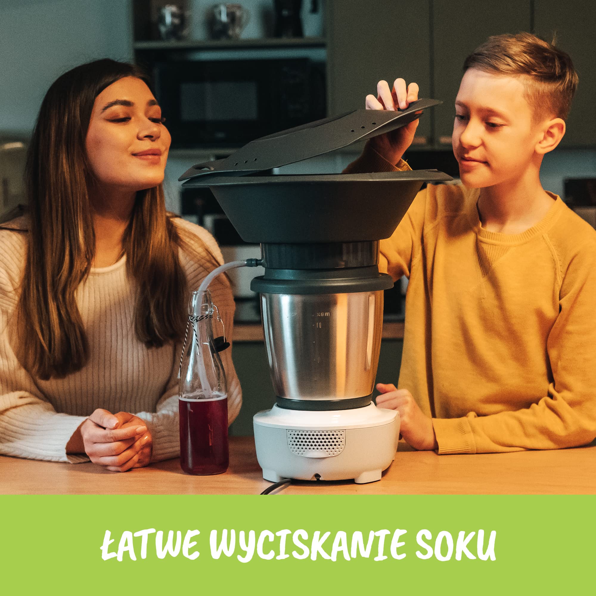MixFino Sokownik Parowy do Thermomix TM6 TM5 TM31 – Sok i Galaretki | Nasadka do TM6 TM5 TM31 i Friend · PP i silikon platynowy, do żywności · do 2 kg owoców na sok · e-book z przepisami