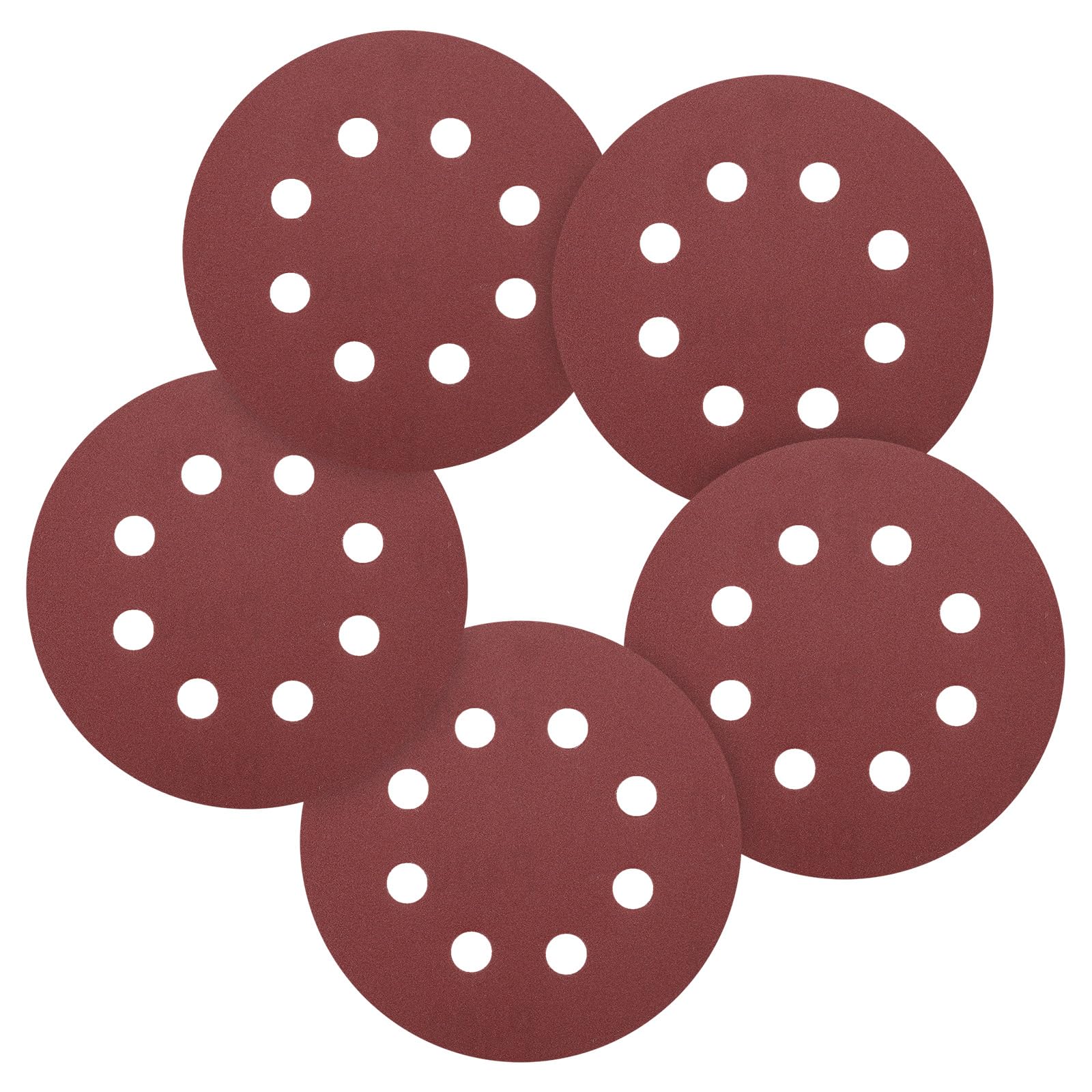 CoCud 90 Pack 125 mm Sanding Disc 400 Grit 8 Hole Round Hook and Loop Sandpapers Fit for Orbital Sander Automotive or Cars Repairing, Grinding or Polishing, Red