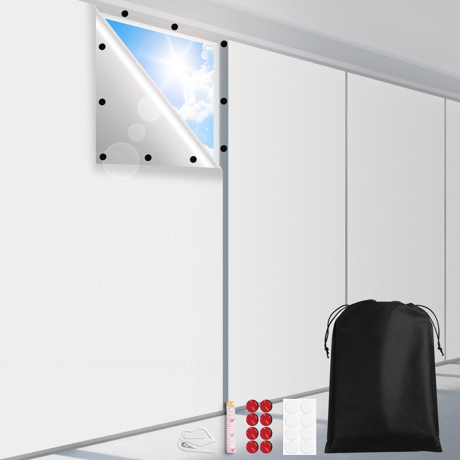 FADOTY 100% Blackout Curtains, 57"x 40" Portable Black Out Window Cover