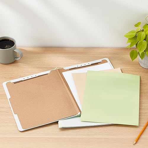 Vista 6 de Yaxa Basics Carpeta de clasificación: 100% reciclada, 1 divisor, incrustado de 2 pulgadas, 12.05 x 10.47 pulgadas (carta), verde claro, paquete