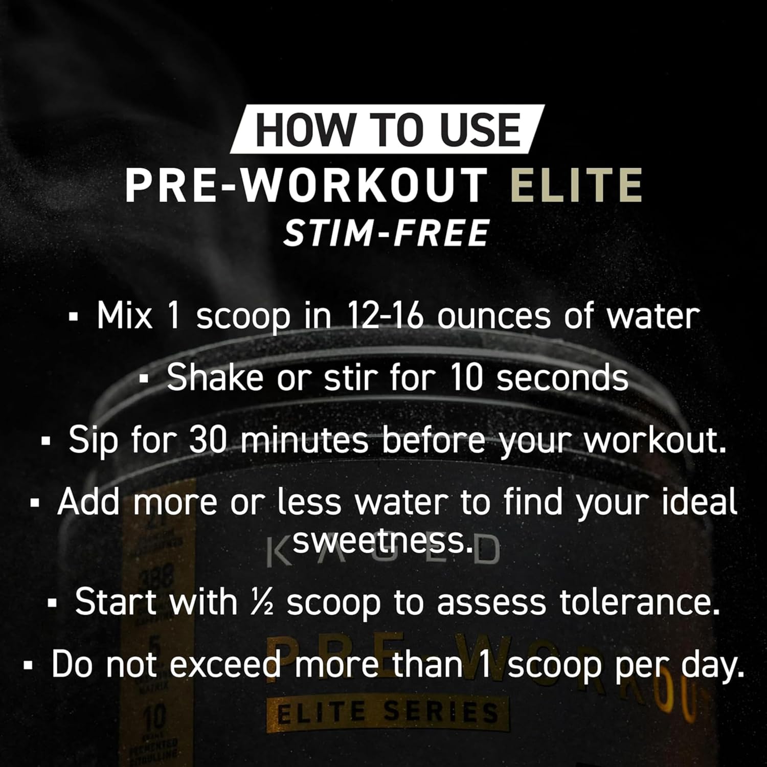 Kaged Pre Workout Elite Stim Free Powder | Orange Mango | Pre-Workout with Creatine, Beta Alanine, L-Citrulline, BCAAs | Caffeine Free | Pre Supplements for Men & Women | 20 Servings - Image 7