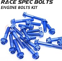 Vista 2 de MC Motoparts Race Spec Kit de pernos de motor cabeza HEX M6 compatible con XJ6 Diversion/F 2009-2016 13 14 15 16 (azul)