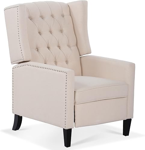 Miniatura 9 de Wingback - Silla reclinable de tela, moderna con respaldo alto, cómoda silla de lectura, sillas con respaldo copetudo con brazos para dormitorio y