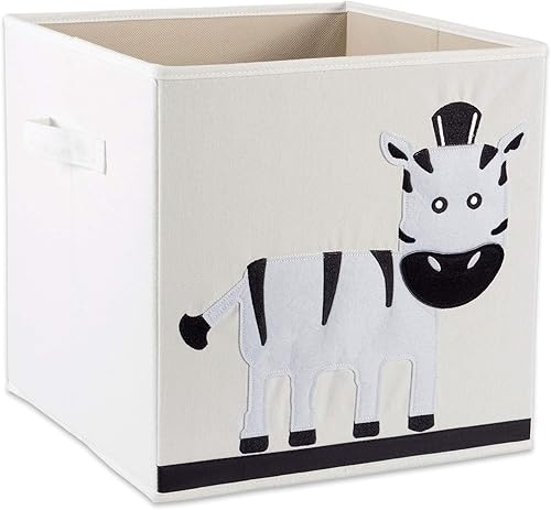 E-Living Store Cubo de almacenamiento plegable para dormitorio, guardería, sala de juegos y más de 13 x 13 x 13 pulgadas, cebra