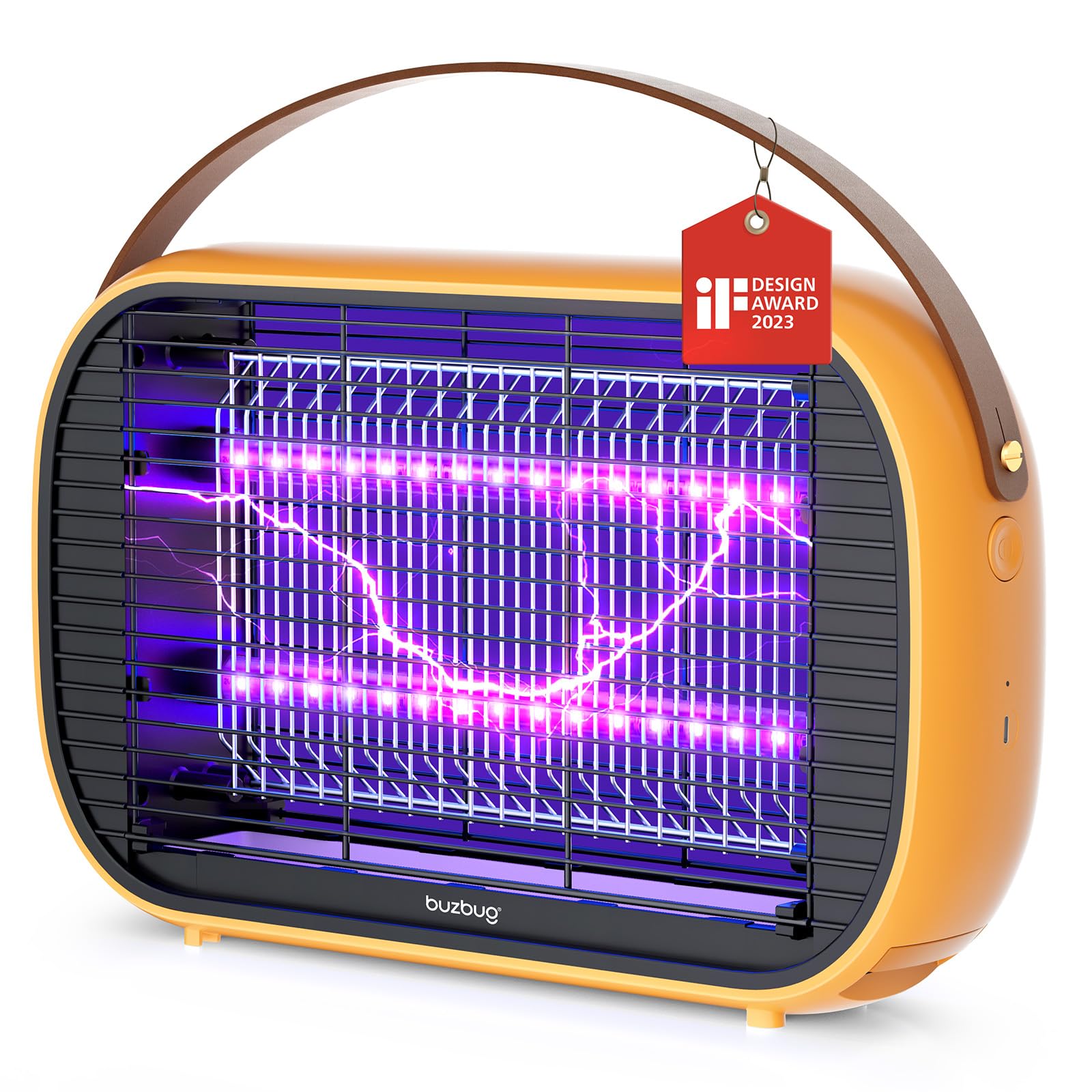 Buzbug LED Bug Zapper Outdoor Indoor, Durable 10 Years Lifespan Lamp, Rechargeable 5200mAh Battery, Portable Camping Mosquito Zapper, Fly Trap Mosquito Trap, Fly Killer Fly Zapper -MA015C(Yellow)