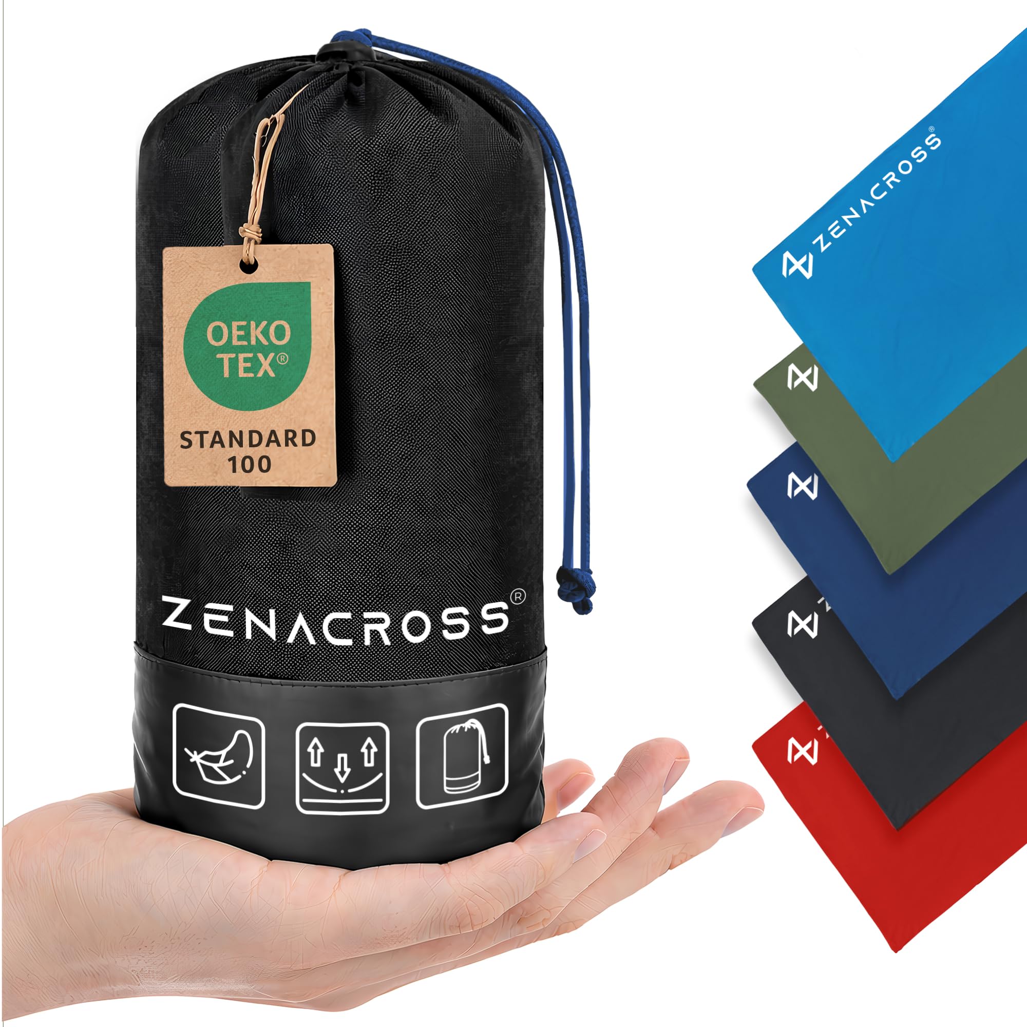 Zenacross Sacco a Pelo Interno Ultraleggero in Microfibra - Sacco Lenzuolo Da Viaggio con Scomparto per Cuscino - Lenzuolo da Viaggio per l'estate