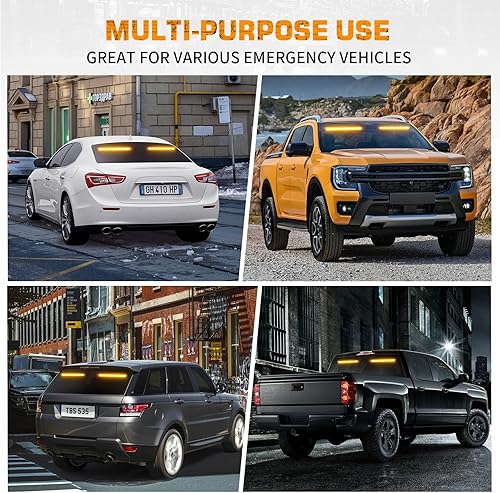 Miniatura 6 de Barra de luces estroboscópicas 2 en 1 para asesor de tráfico de emergencia, advertencia de peligro de seguridad, luces interiores para parabrisas,