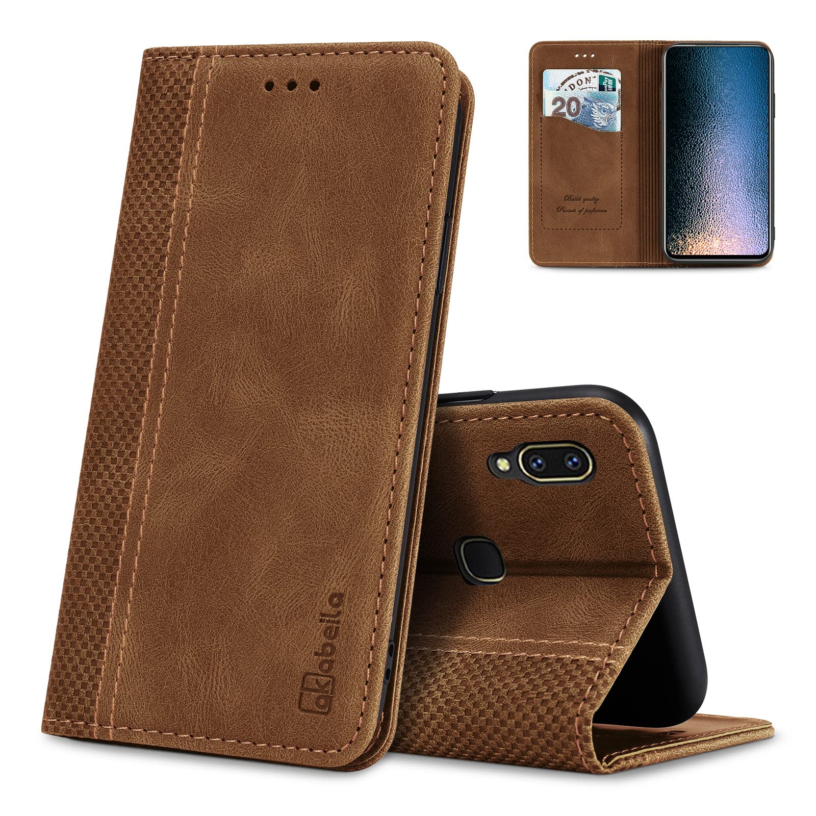 Cover per vivo Y17S 4G, Custodia Portafoglio in Pelle Cover Folio a