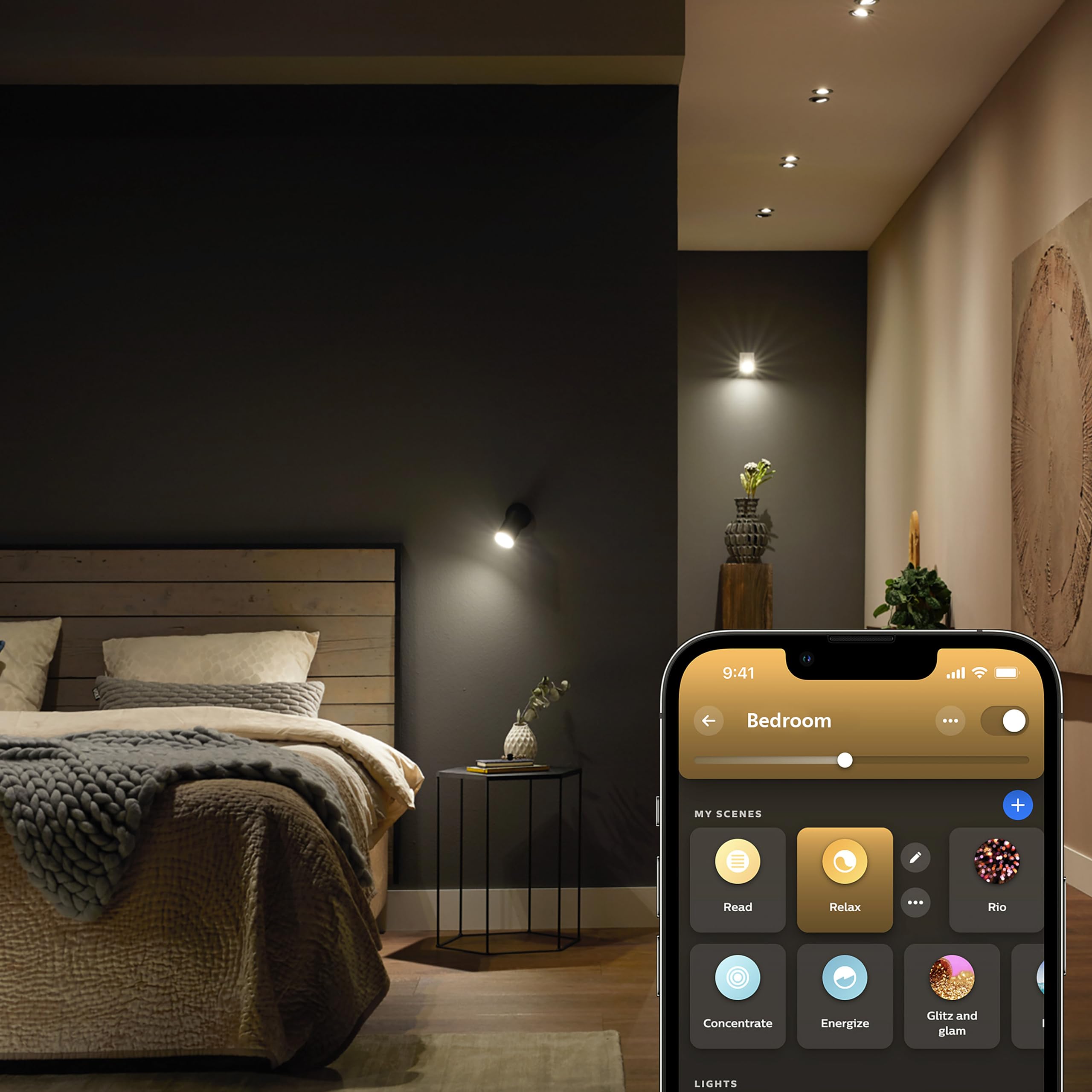 Philips Hue Starterpaket - GU5.3 - mit 4 Spots (MR16) - 12V - Warm bis Kaltweißes Licht - inkl. 1 Hue Bridge - Hue White Ambiance