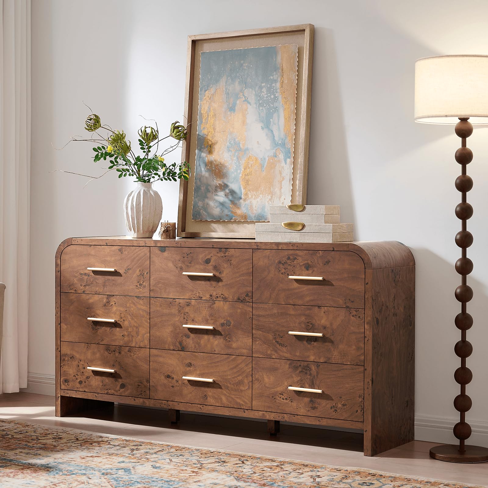 EliteSet Curved 9-Drawer Dresser