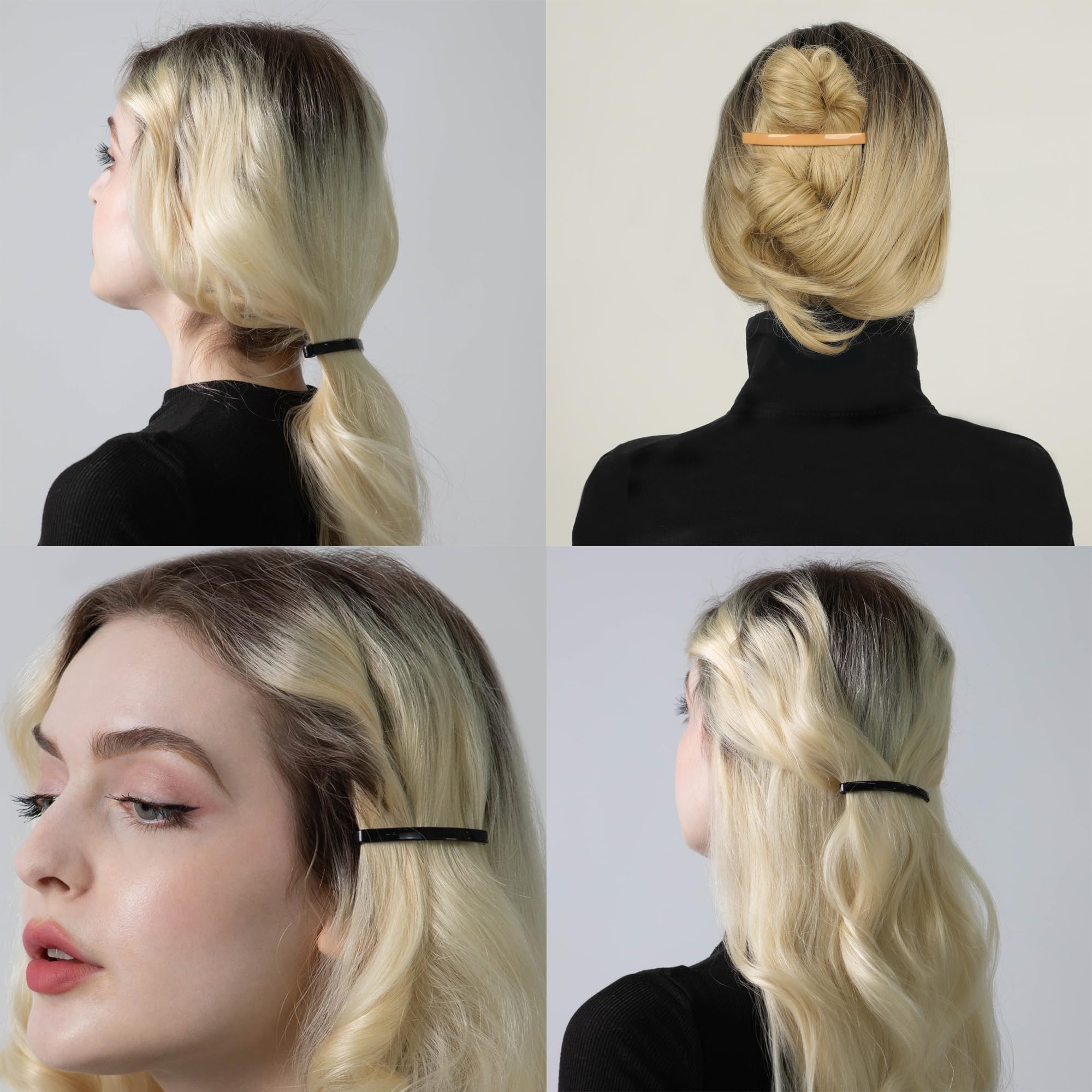 Pasadores de plástico pequeños para peinar el pelo, pinzas decorativas para medio recogido y cola de caballo, para niñas, mujeres con cabello muy fino y mediano, 18 piezas (GPL5)